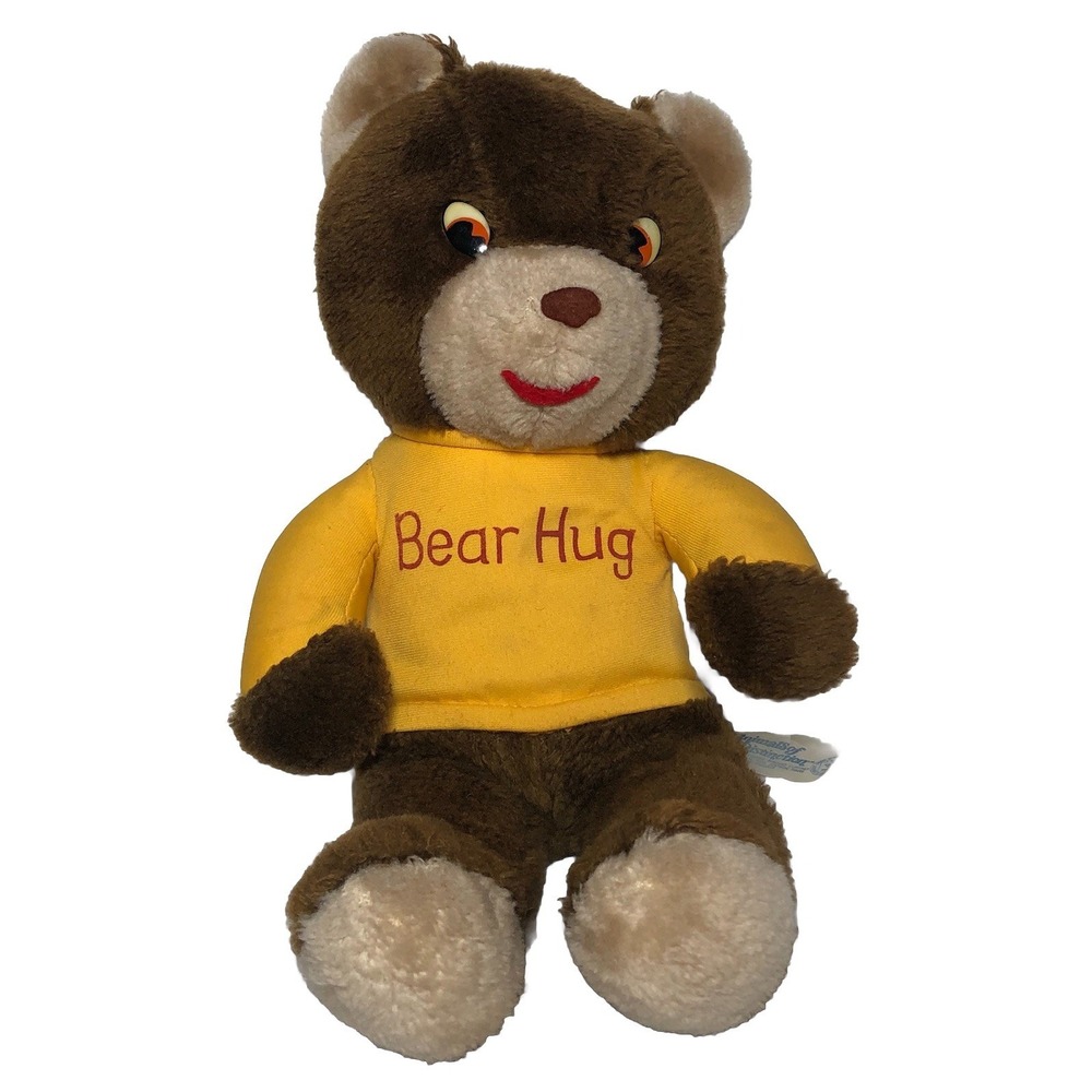 Rare Vintage Knickerbocker BEAR HUG 14"  Stuffed Teddy Bear Plush Crazy Side Eye